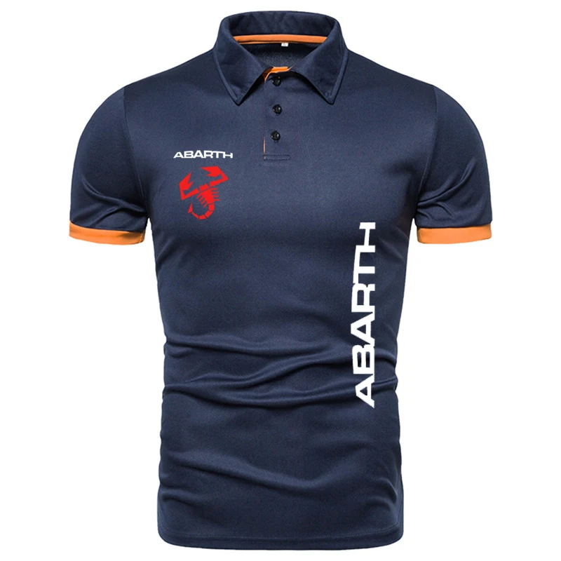 Summer new men\'s polo shirts abarth logo print Business Cotton Hip Hop Street Men\'s Tees men\'s shirts men\'s t-shirts