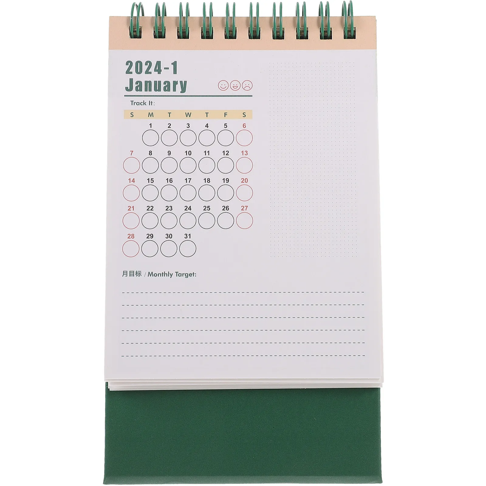 

Simple Paper Desktop Calendar 2024 Standing Desk Month Calendar Household Office Table Decor Small Mini Daily Use