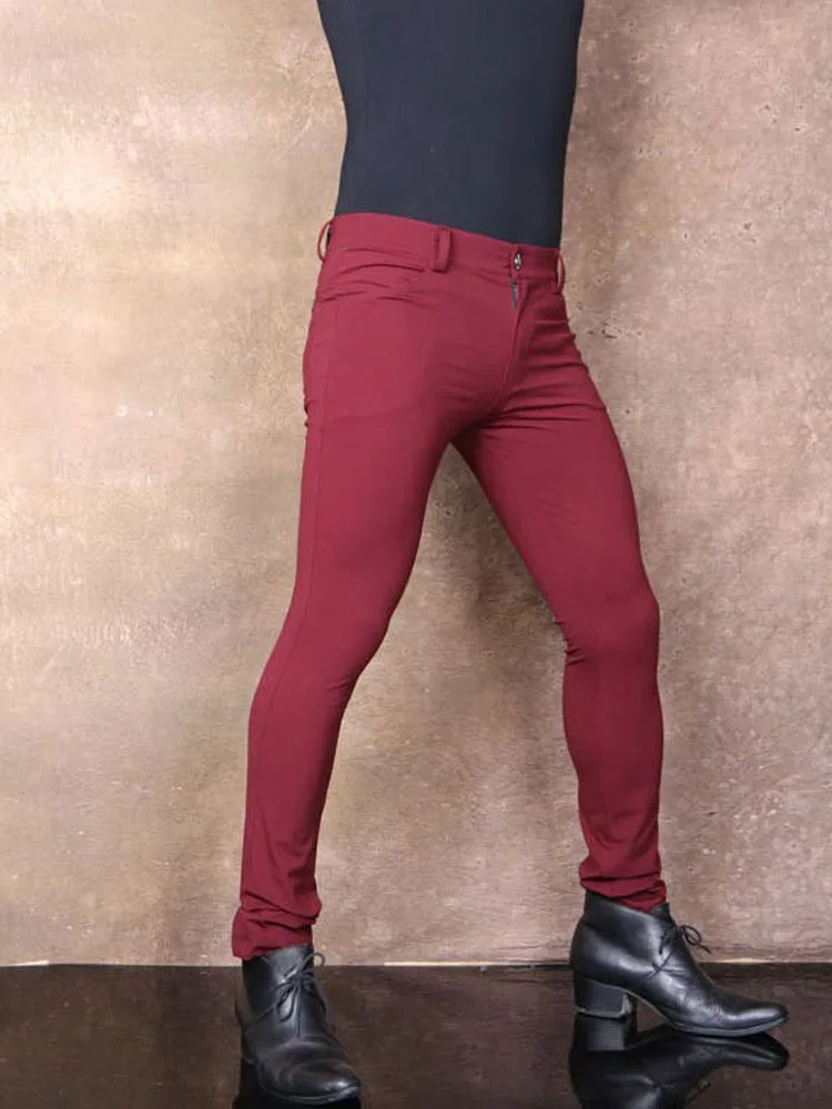 

Men's business casual low waist Trousers Soft Comfortble Fashion Pencil Pants Plus Size 4XL Elastic Pants Erotic Club Gay Wear