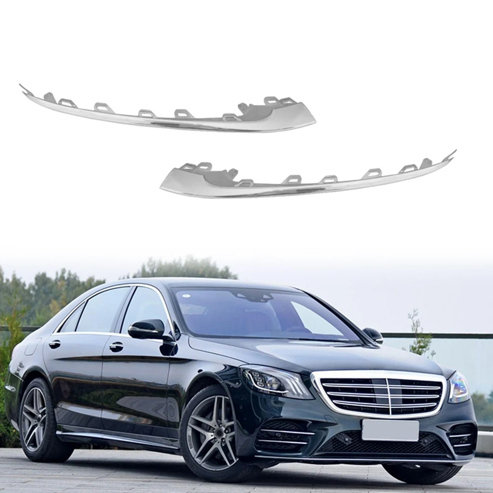 2228857800 przedni zderzak samochodowy prawy pasek chromowane wykończenie dla Mercedes-Benz W222 S klasa 2018 2019 2020