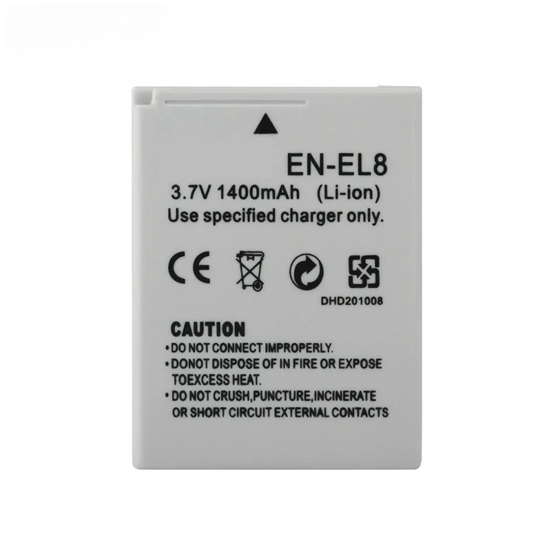 EN-EL8 EN EL8 ENEL8 3.7V 1400mAh Camera Battery for NIKON CoolPix P1 P2 S1 S2 S3 S5 S50 S51 S52 PM087 Replacement Batteries