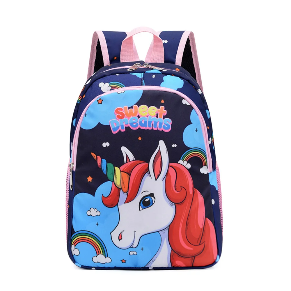 Cartoon Unicorn SchoolBags Fashion Cartoon Printed Nylon Waterproof Large Zipper School Bag Children Girls Princess Backpacks