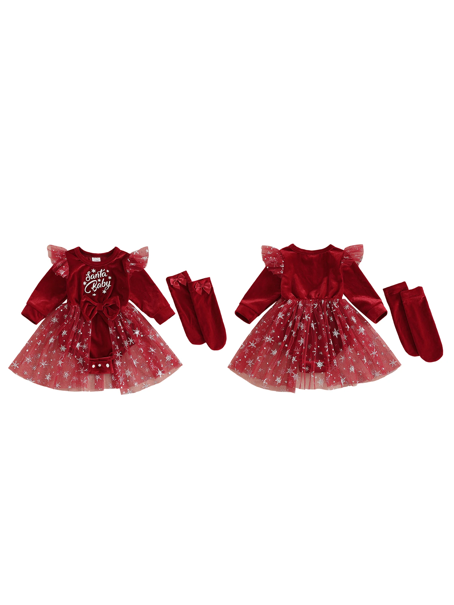 

Рождественские наряды для маленьких мальчиков, комбинезон с длинными рукавами и круглым вырезом с принтом оленей, подходящая шляпа и носки