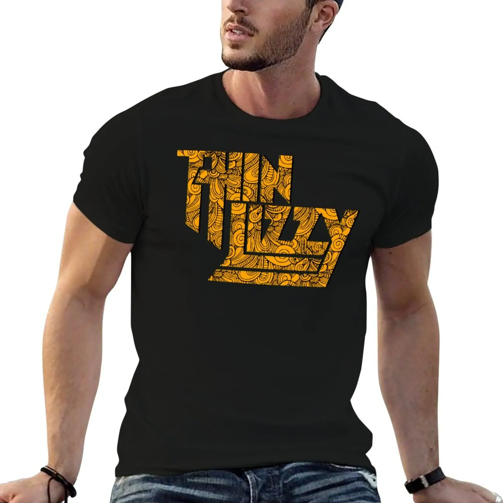 Thin Lizzy text T-Shirt Plus Size Gym Sports T-Shirt