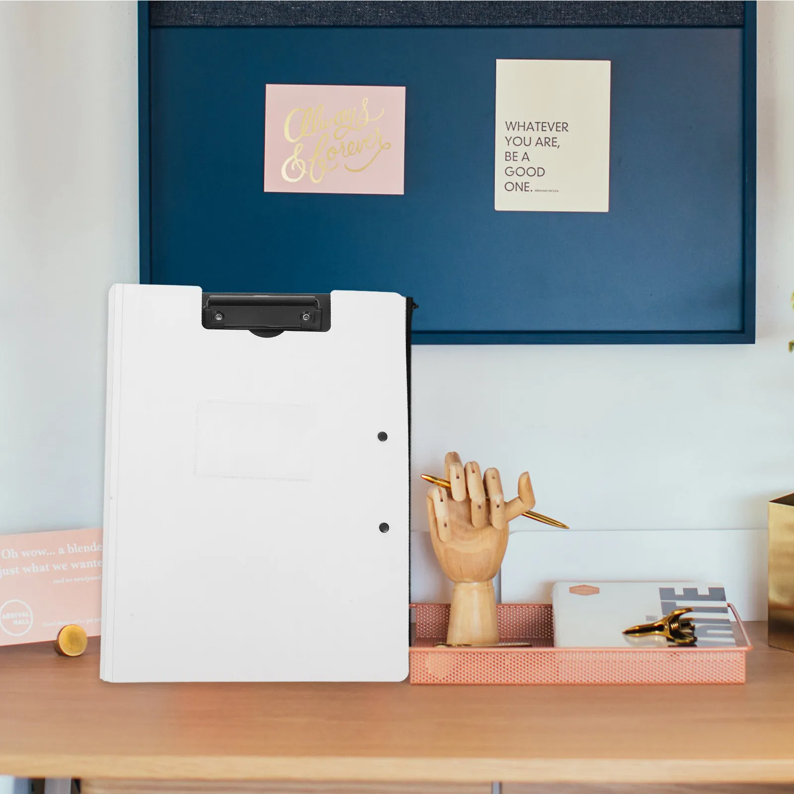 

A4 Size Dual Clip Foldable Clipboard Plastic Document Folder for Office School Medical Use Portable Writing Board Clip File