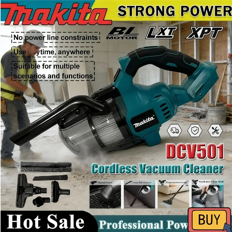 

Беспроводной электрический пылесос Makita с LED-подсветкой, портативный, для дома, промышленности и строительства, совместим с аккумуляторами 18В/20В