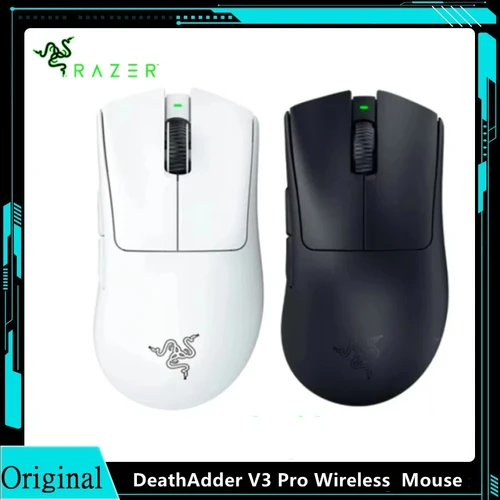 Razer DeathAdder V3 Pro 인체 공학적 무선 게이밍 마우스, PC 게이머용 초경량 30000 DPI 광학 센서, 63g 