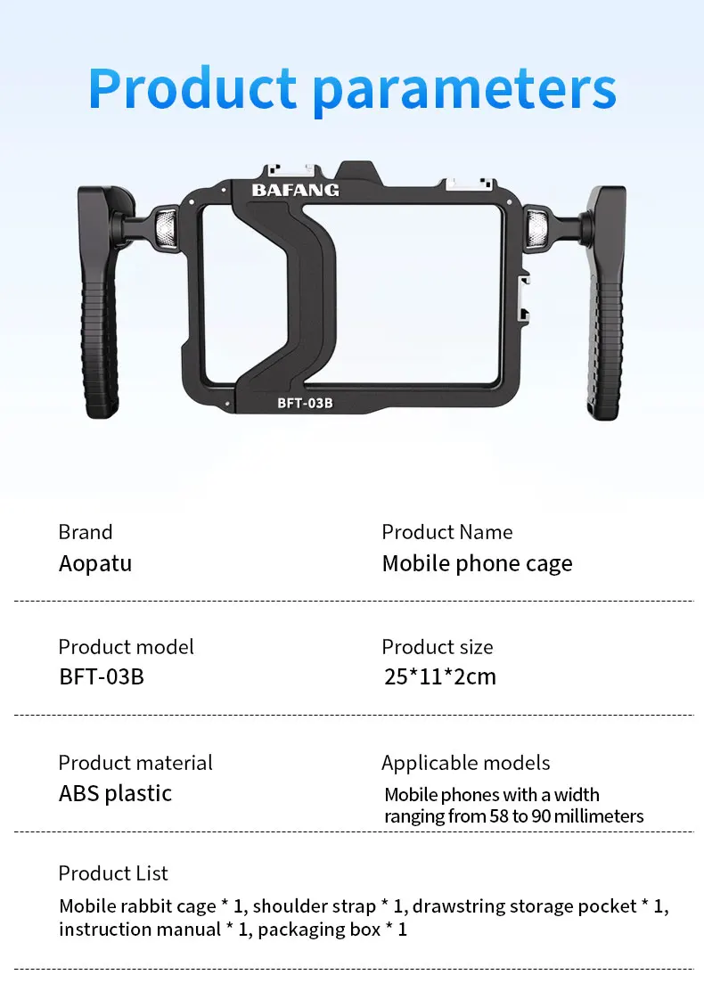 Universeller Smartphone-Videokäfig mit Griffen, 67mm Filteradapter-Rig mit Black Mist für iPhone 17 16 Pro Max Samsung S26 – Detail 17