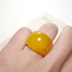 Natural Yellow Amber Ring Men Women Fine Jewelry Accessories Baltic Ambers Rings For Girlfriend Mom Gifts