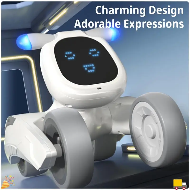 Programme pour animaux de compagnie Robot chien RC Robot danse interactif RC Robot chiot commande vocale cadeau Intelligent pour les enfants bleu