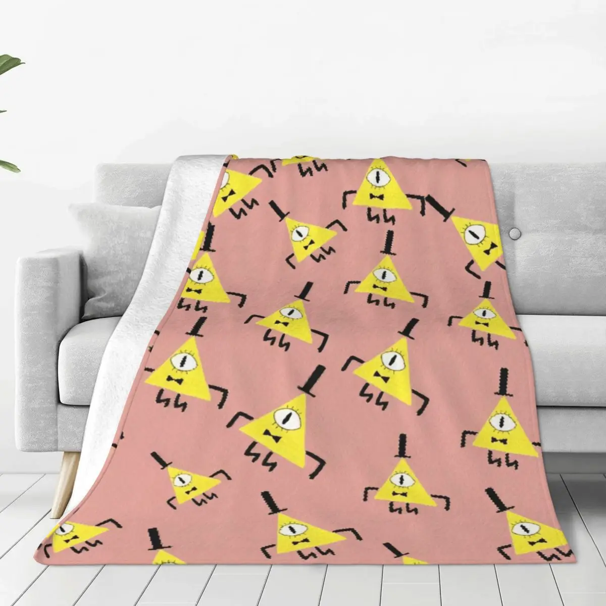 Gravity Falls Bill Cipher Blanket Fleece Textile Decor Cartoon Anime Portable Lightweight Thin Throw Blanket Bedding Rug Piece