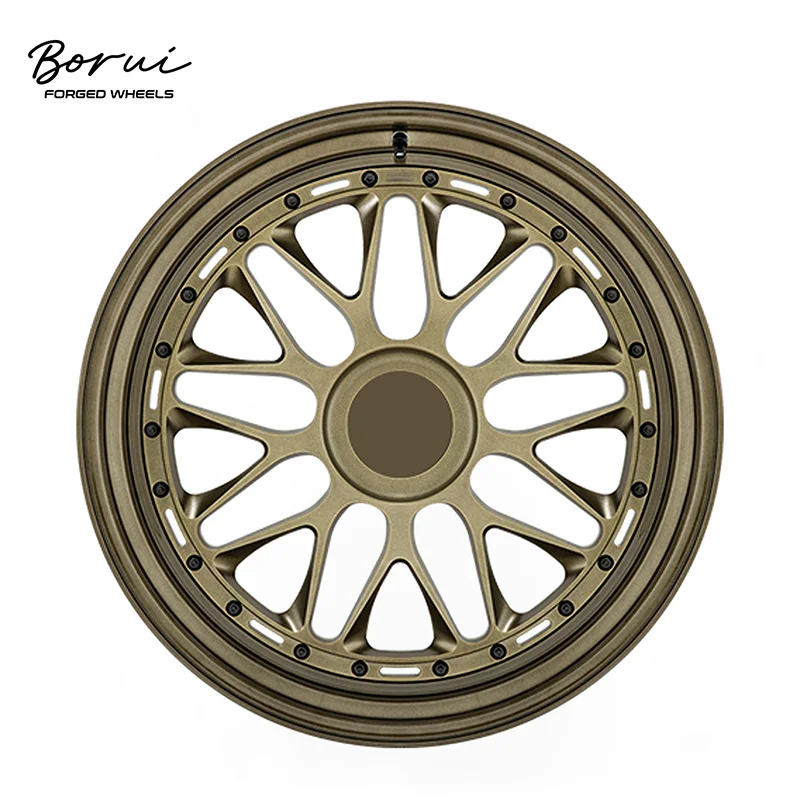 Custom 2-Piece Fine Polished Brushed Black 18-26 Inch Racing Car Wheels Deep Dish Forged 5*130 Rims With Polished Lip