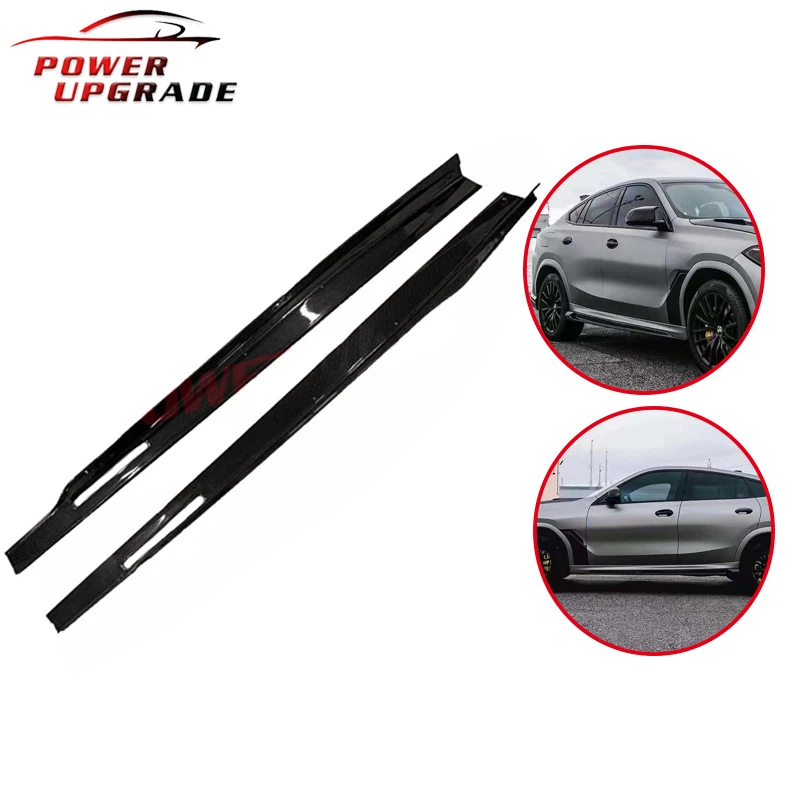 

Carbon Fiber Car Side Skirts Extension Lips For BMW X6 G06 Retrofit accessories Body Kit