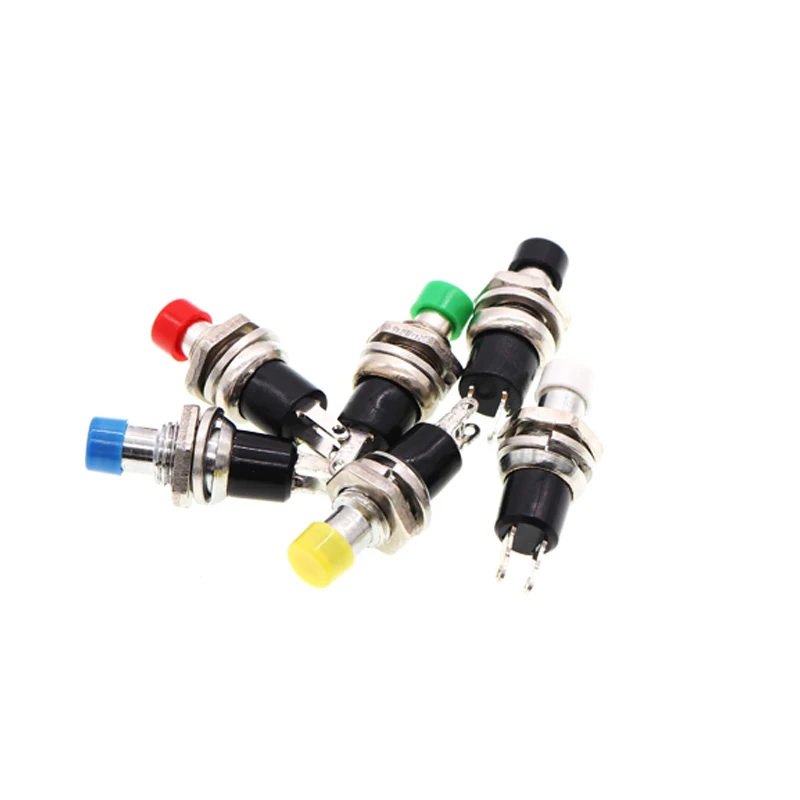 5pcs 7mm Normally Closed/Open Mini Momentary Push Button Switch SPST PBS-110 Green Red Color Mini Lockless Momentary Switch