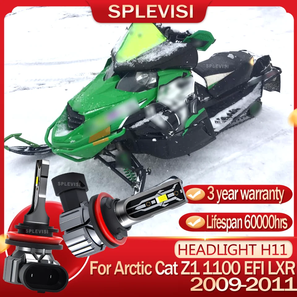 

LED 100% Plug-and-Play No Wiring Modifications Required H11 motorcycle Headlight For Arctic Cat Z1 1100 EFI LXR 2009 2010 2011