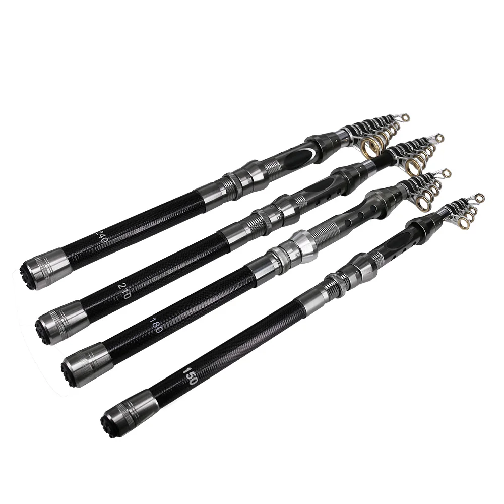 DEUKIO New Telescopic Fishing Rod Spinning Fly Carp Feeder Carbon Fiber 2.7M 2.4M 2.1M 1.8M 1.5M Mini Travel Rod Fishing Poles