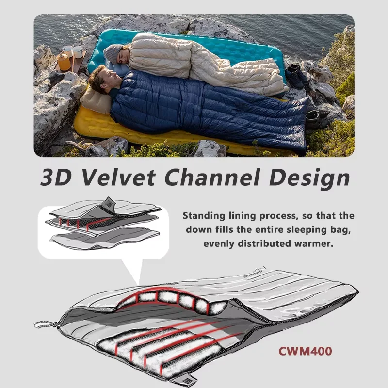 Naturehike CW280 Sleeping Bag Winter Waterproof Goose Down Sleeping Bag Ultralight CW400 Hiking Camping Sleeping Bag