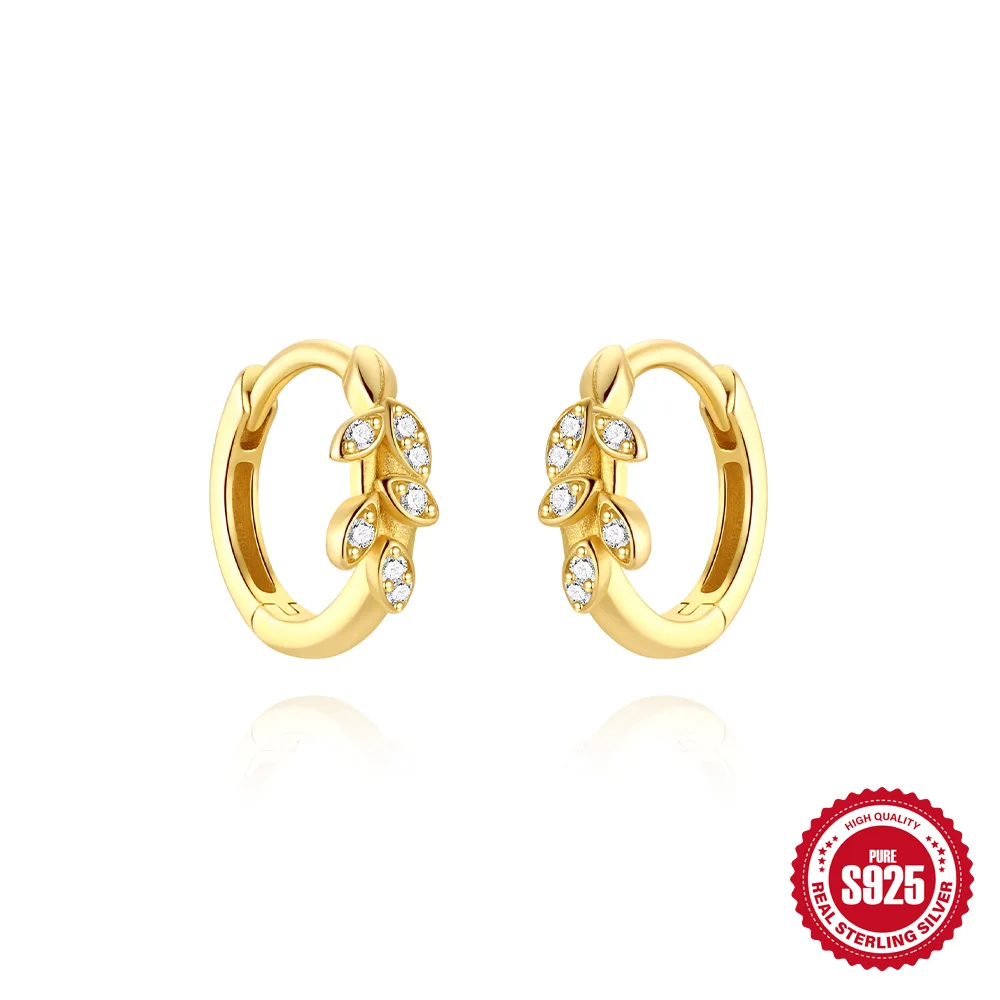 

AIDE 925 Sterling Silver Symmetrical Loops for Wheat Piercing on Both Sides Earrings For Women INS Fine Jewelry Party Gift