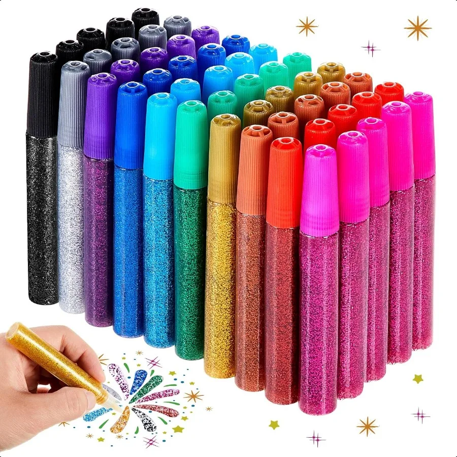 

Glitter Glue Pens Bulk Rainbow Washable Glue Stick for Crafts Back to School Gifts plies DIY Arts Projects Scrapbooking Cards D