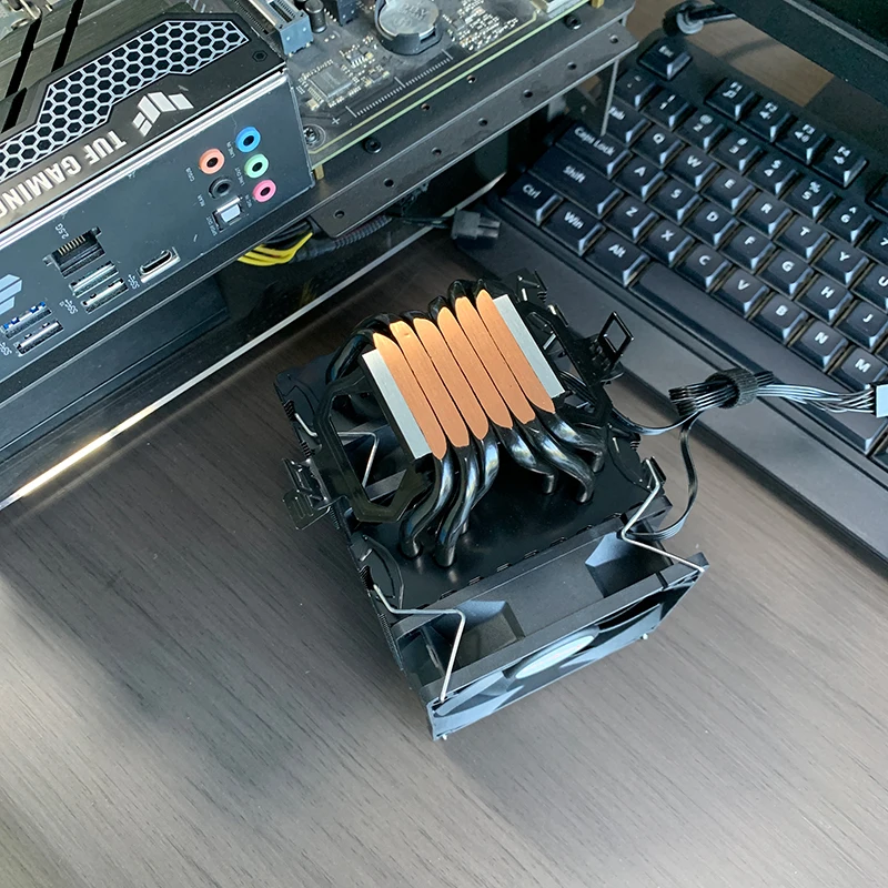 6 Tubo di Calore CPU Raffreddato ad Aria Dispositivo di Raffreddamento 4PIN PWM TDP 170W PC Processore Radiatore per Intel LGA 1700 1200 115X 2011 X99 X79 AMD AM4 AM5