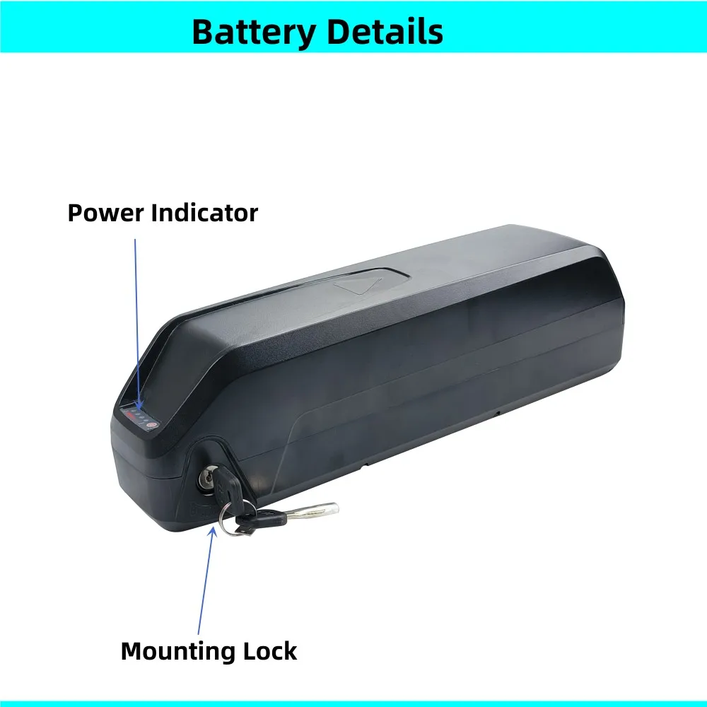 Down Tube Li-ion Rechargeable Ebike Battery ALX 48v 12.5Ah 13Ah 15Ah 16Ah 17.5Ah 36v 15Ah 20Ah for Ridstar Ouxi V8 Q20 E-bike