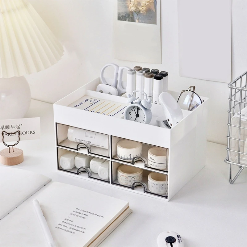 

Practical Desk Storage Box Drawer Desktop Stationery Jewelry Storage Box Makeup for Girls