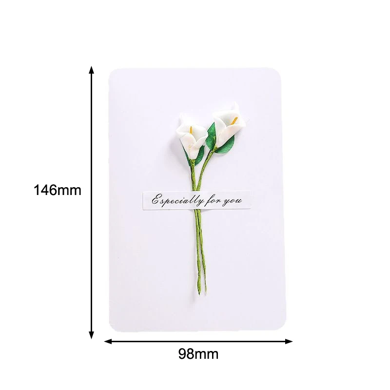 5Pcs Creative Retro Dried Flower Message Card Graduation Blessing Thank You Card Thanksgiving Festival DIY Greeting Card