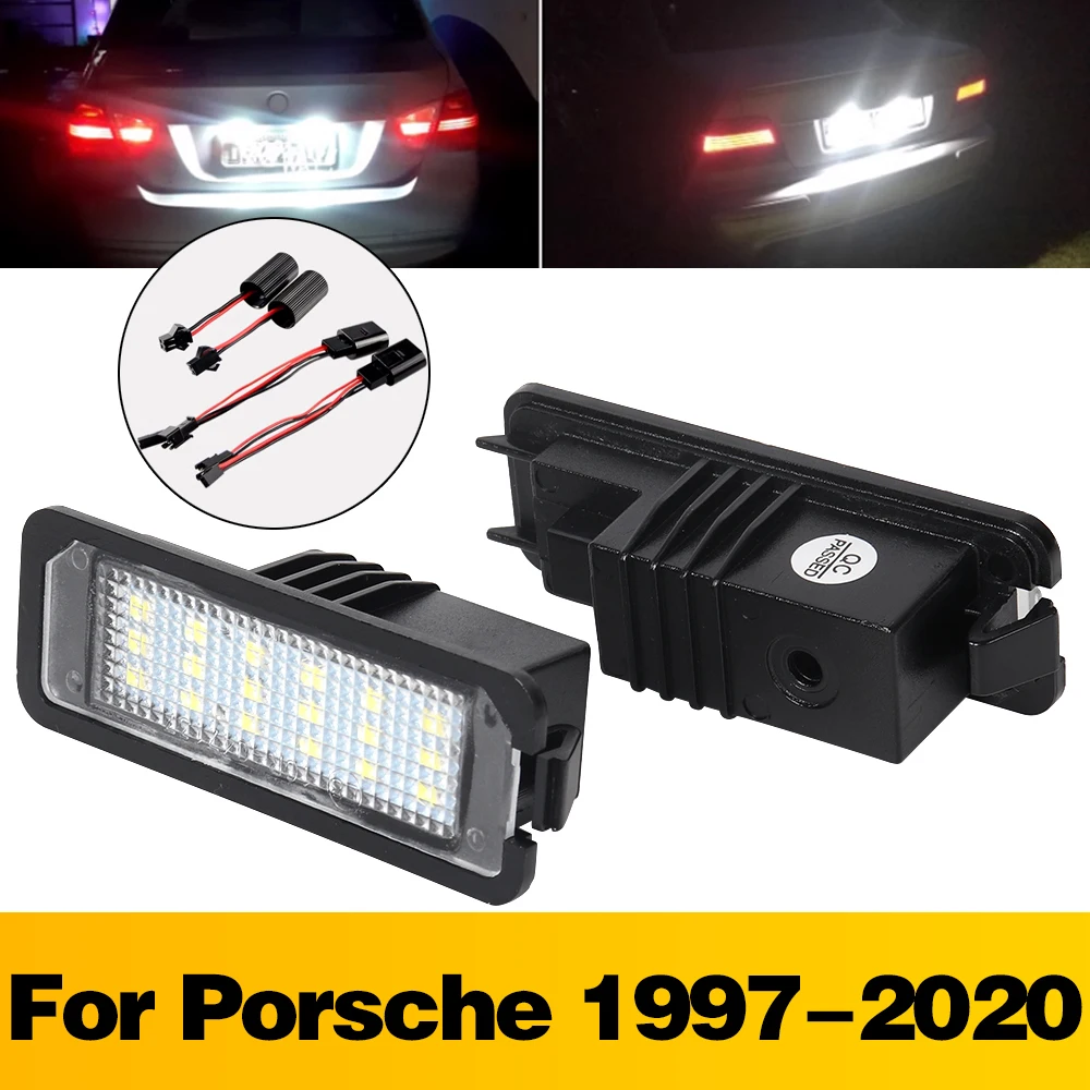 2X For Porsche Macan 95B Boxster 981 987 718 982 Cayman Cayenne 958 92A LED Car License Plate Lights Bulb Lamp Auto Accessories