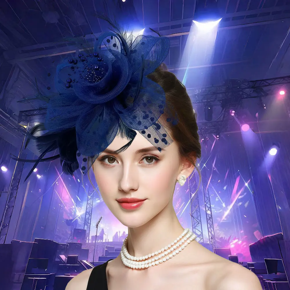 ヴィンテージベールの頭飾り,花の羽,メッシュのヘアピン,帽子,帽子,帽子,帽子,ハロウィーンとクリスマスのアクセサリー