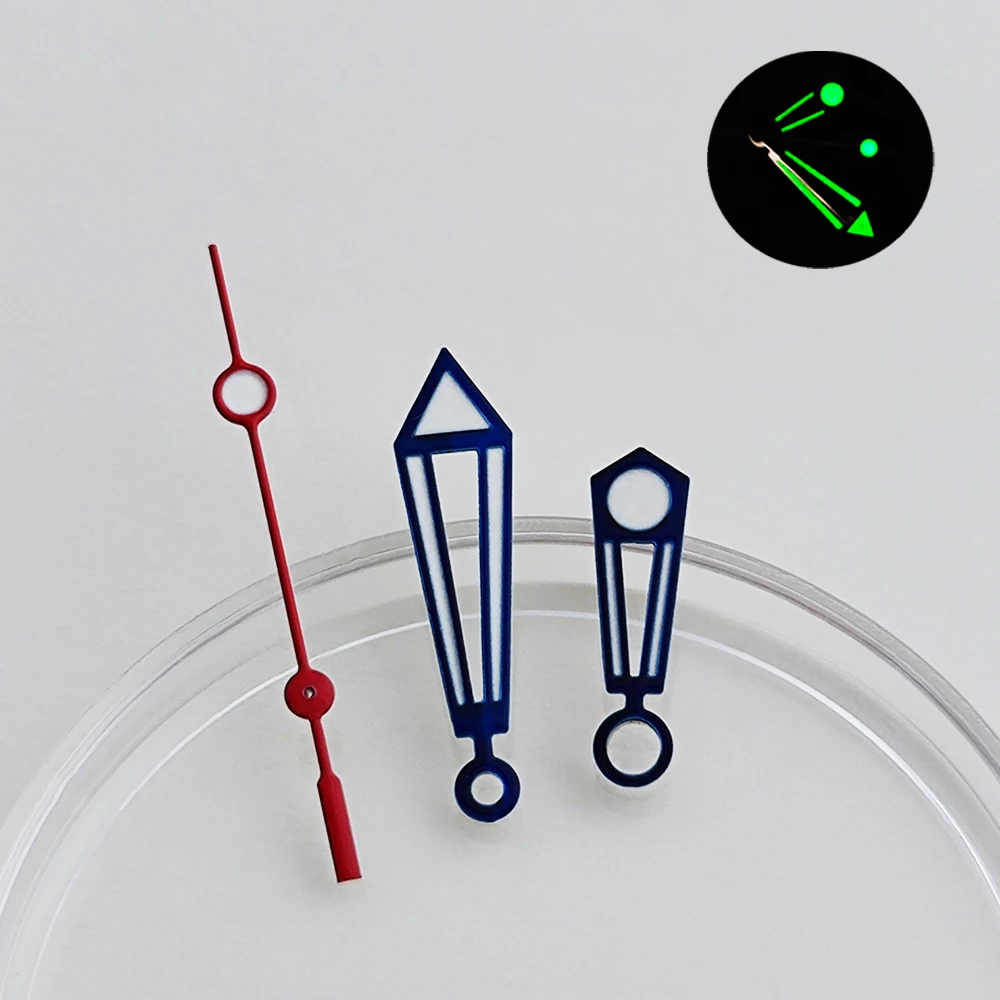 NH35 Hands 8*12.5*13 mm NH39 Hands Watch Hands Green Luminous Set Suitable for NH35/NH36/NH39 Movement Fits 31mm Dial view 4