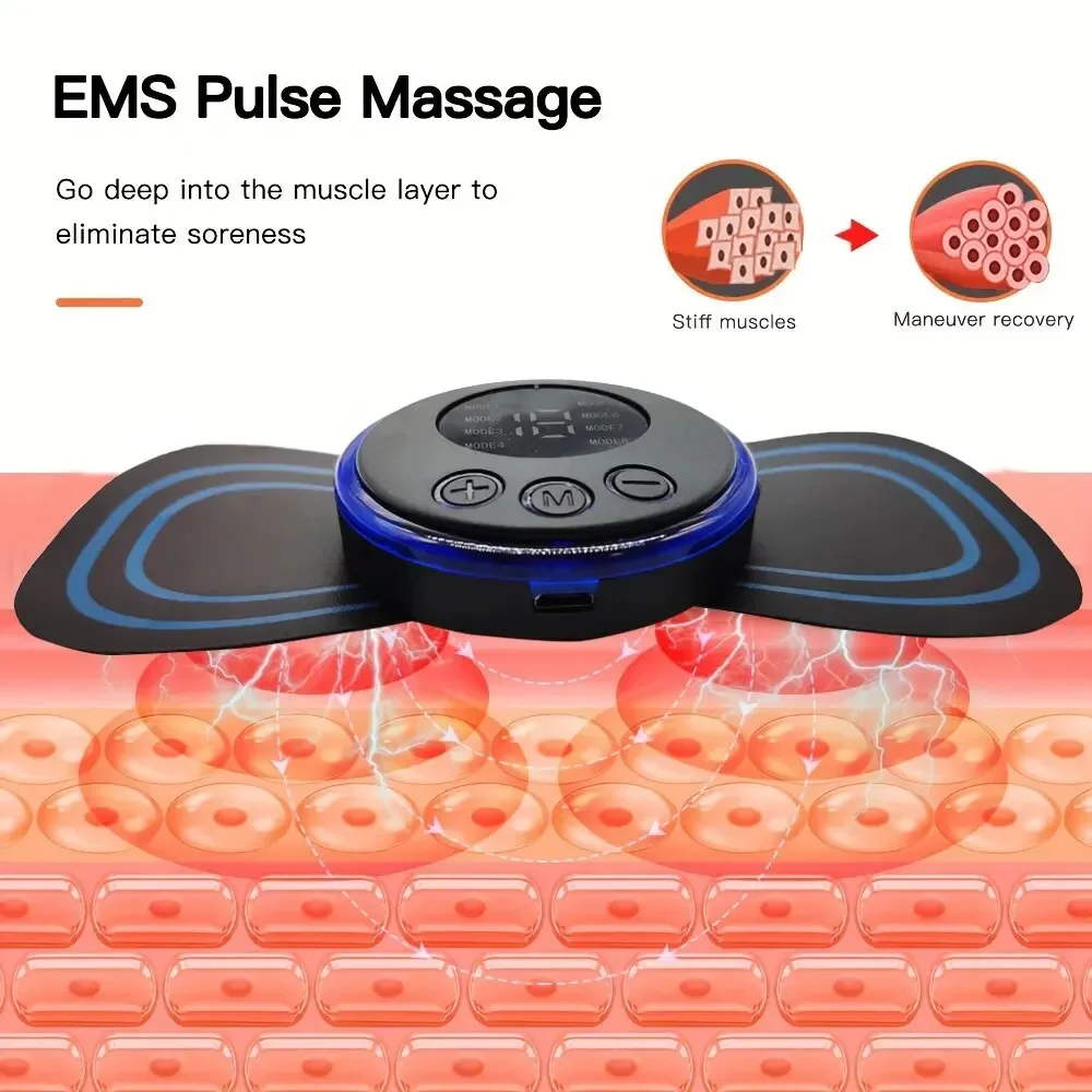 Rechargeable Neck Massager with Remote Control EMS Low Frequency Pulse Massager for Muscle Relaxation Relief The Pain 8 Modes