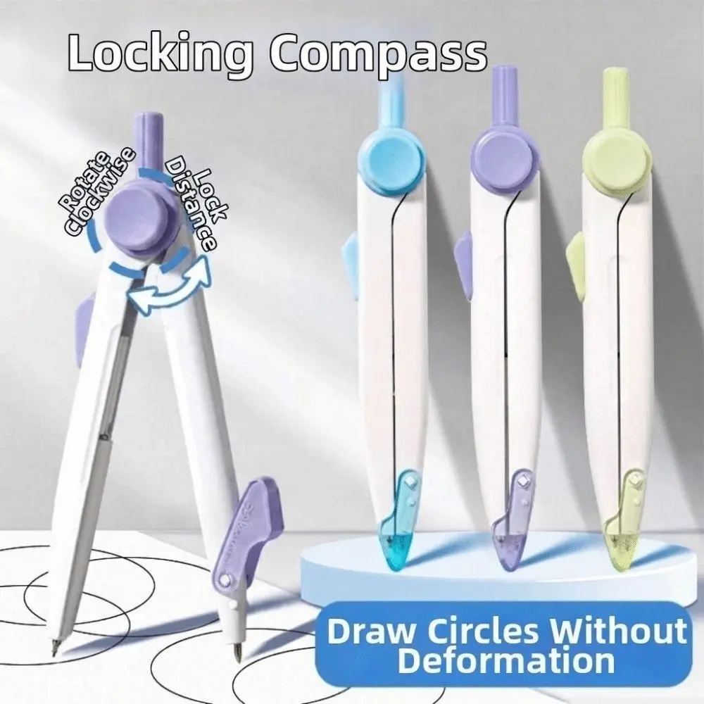 Portable Drawing Compass Adjustable Locking Safe Geometry Compass Aluminum Alloy Precise Circle Drawing Gauge Student Exams