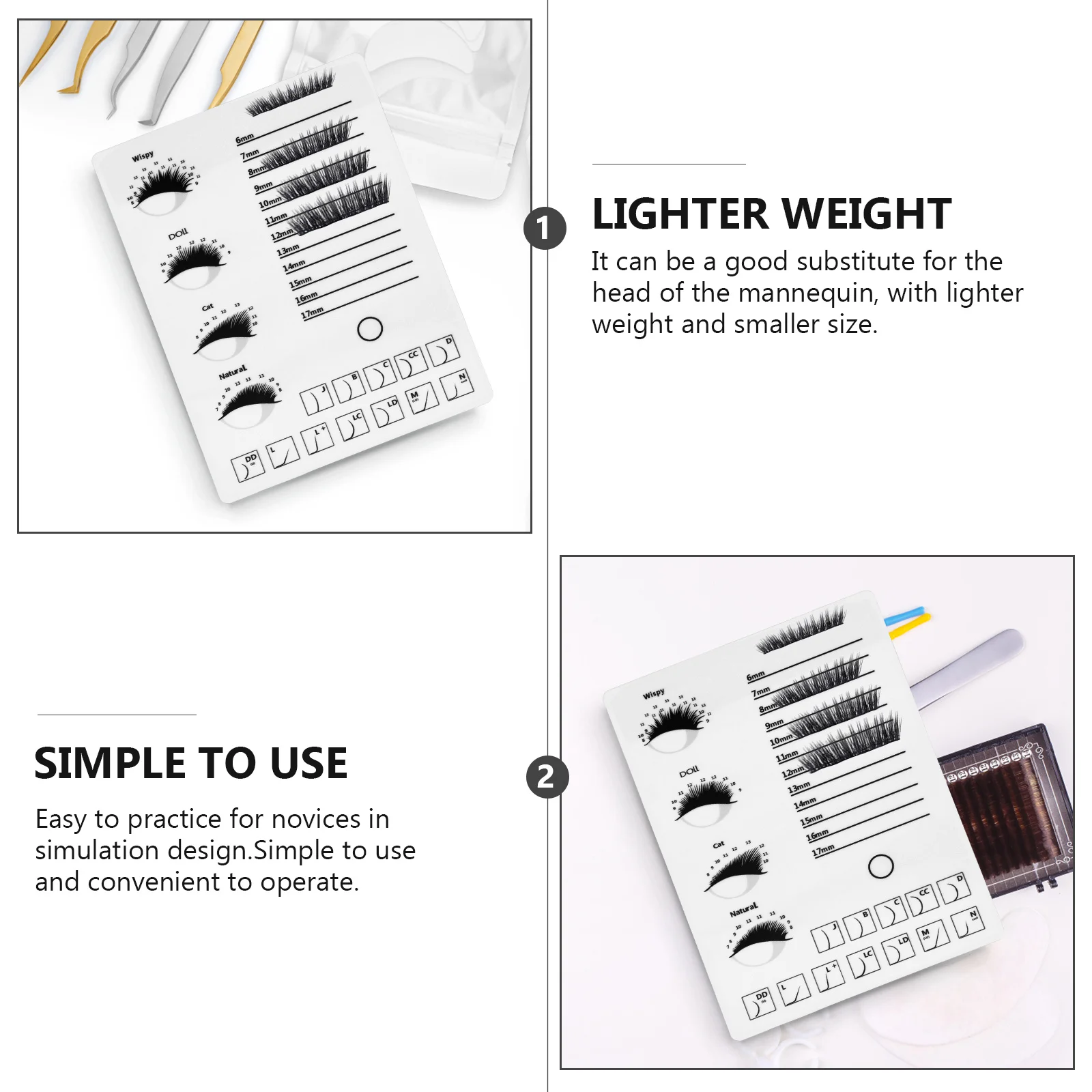

1Pcs Eyelash Display Board Acrylic Grafting Tray Eyelash Extension Tool Beauty Salon Supply Lash Holder Organizer