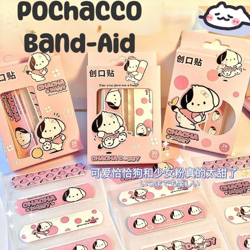 20pcs/box Sanrio Pochacco Band Aid Cartoon Anime Hemostasis Adhesive Kids First Aid Adhesive Bandage Aid Wound Plaster Patches