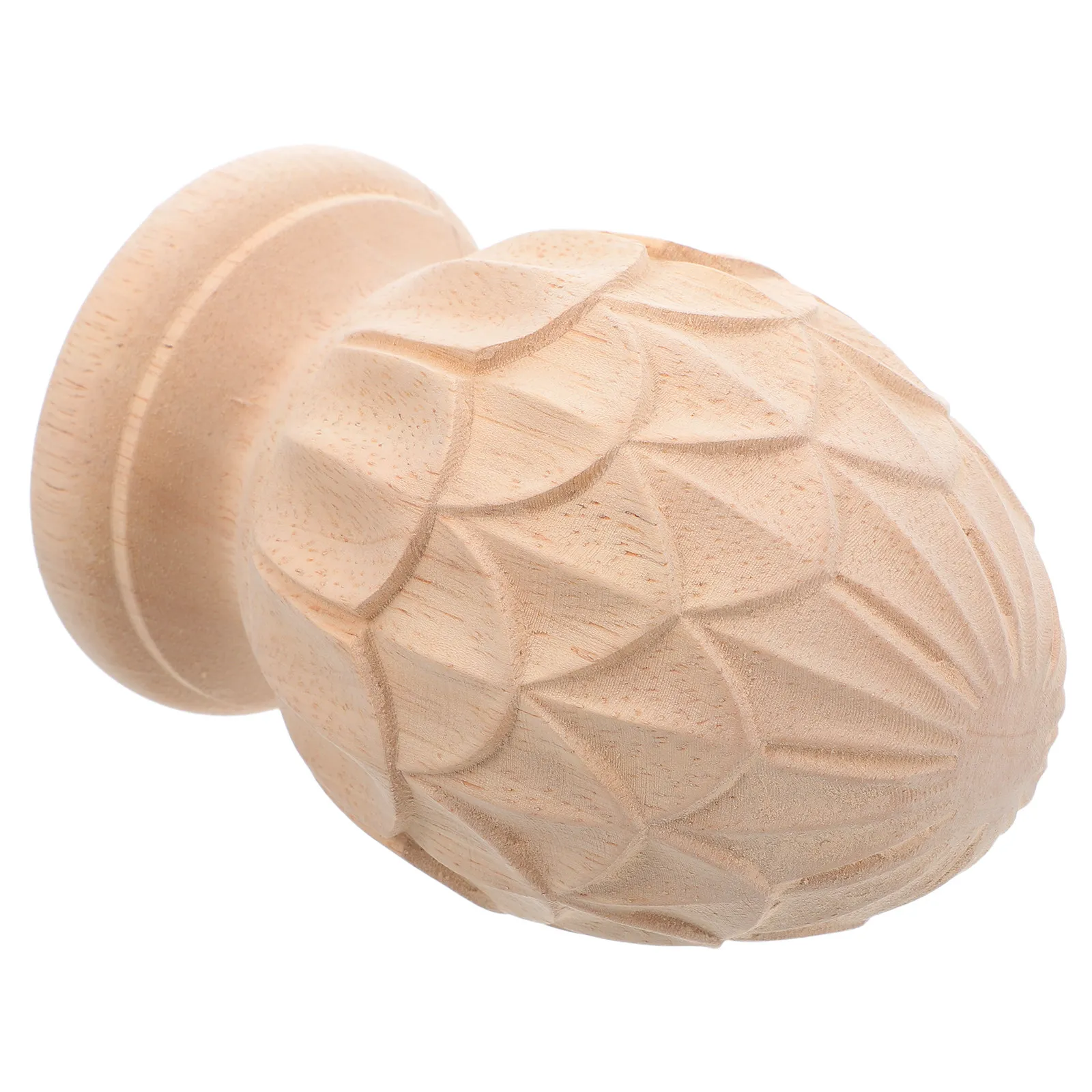 Pineapple Wood Finial Post Cap for Staircase – Unpainted Carved DIY Decor, European Style Furniture Accent