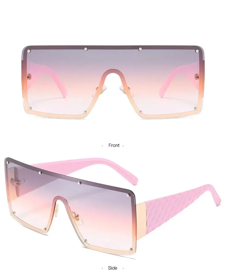 Mode Große Rahmen Sonnenbrille Weibliche einteilige Breitrand Sonnenbrille Ins Straße Schießen Laufsteg Uv400 – Detail 11