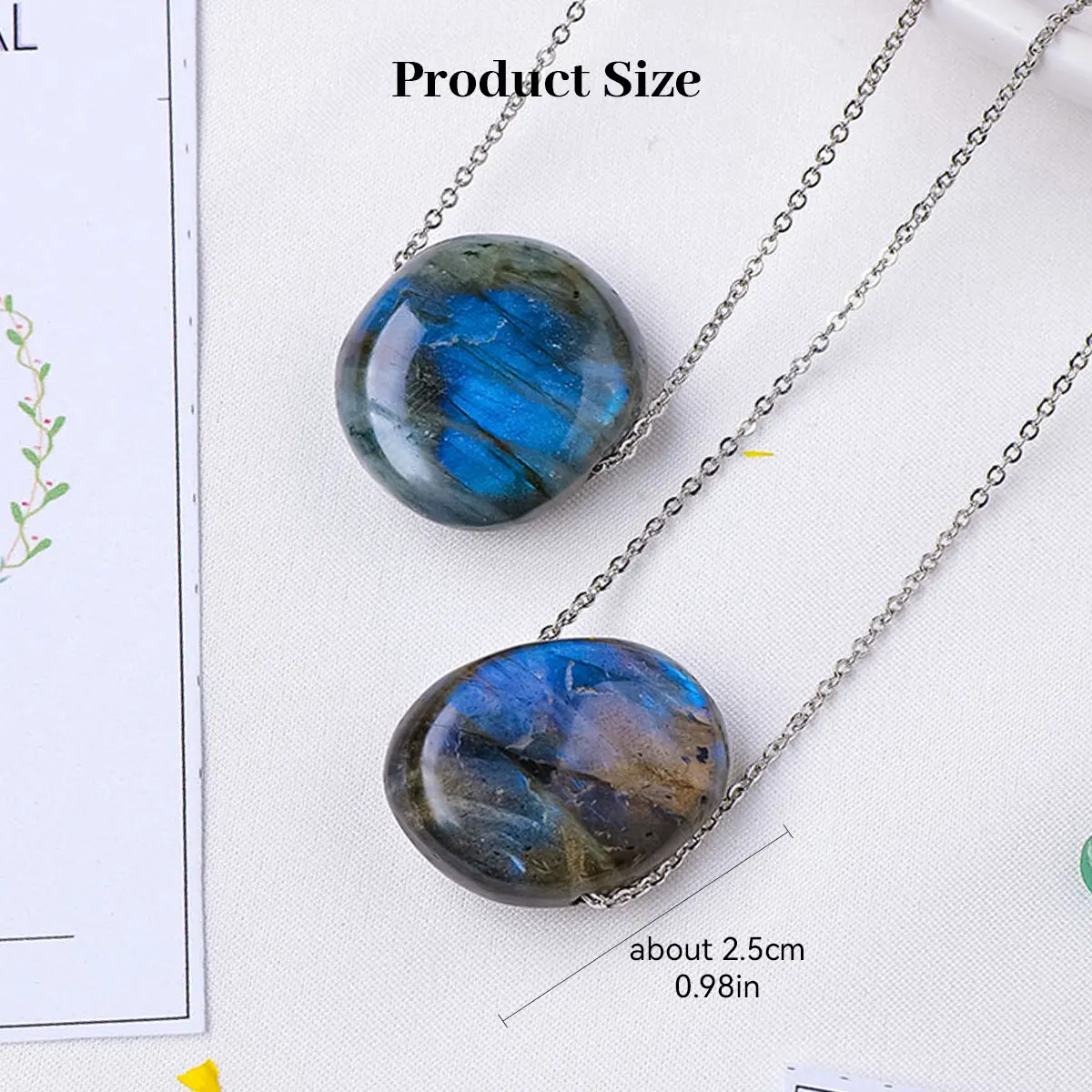 1 pz bella pietra di cristallo naturale che scorre luce blu Labradorite allungata collezione di ciondoli a forma di pietra gemma