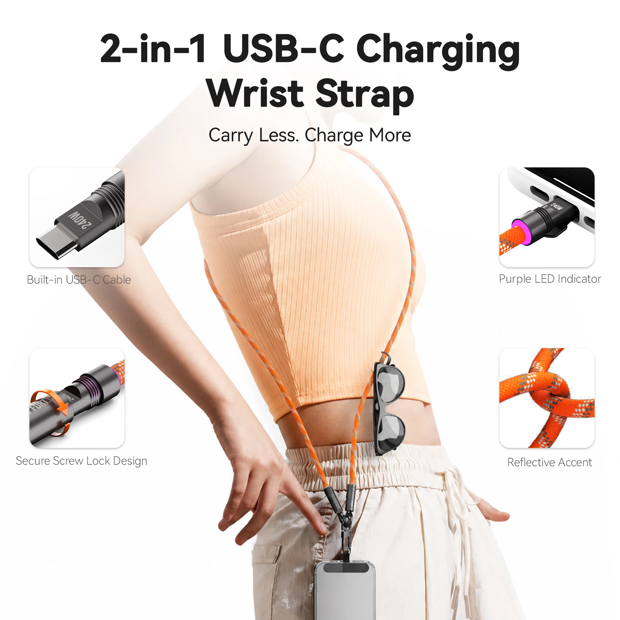 240W USB-C to USB-C Lanyard Ch - Wedding Power Supply ulasan dan harga