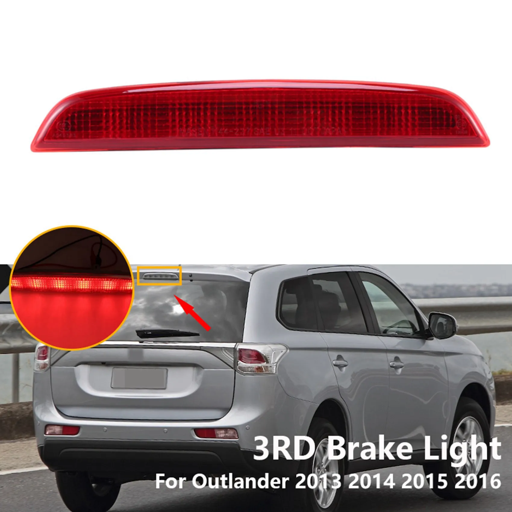 3Rd Brake Light, Rear Taillights Stop Lamp for Mitsubishi Outlander 2013-2016 8334A113 Red Shell