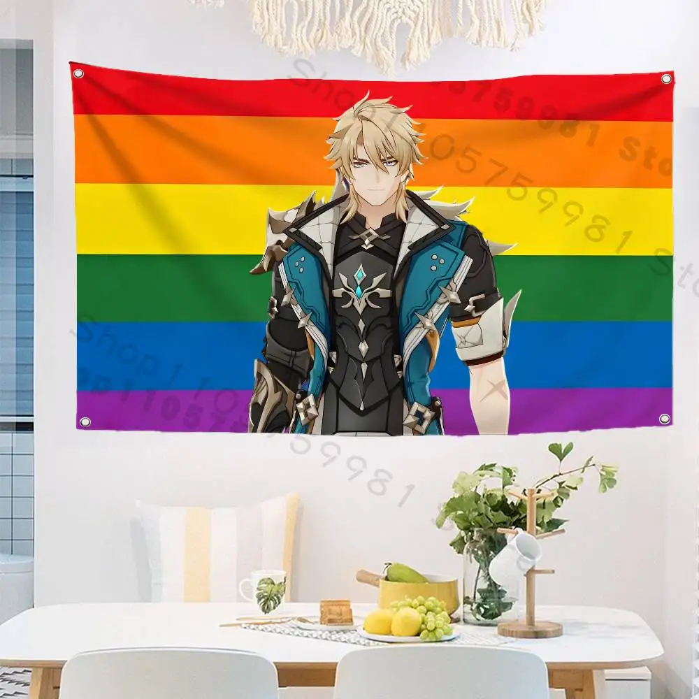 Varka G-Genshin Flags for camping living room bedroom party carnival booth interior decorations