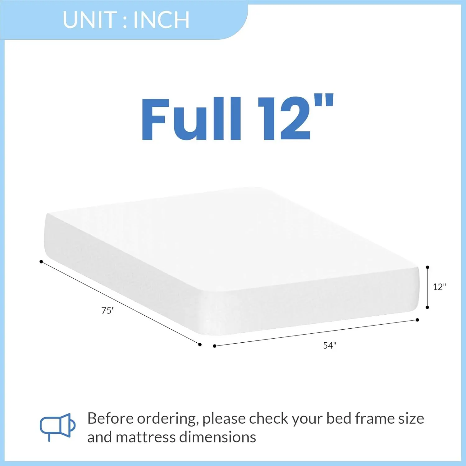 12 inch full cold gel medium hard memory foam decompression mattress, convenient mattress without fiberglass box (12 inch)