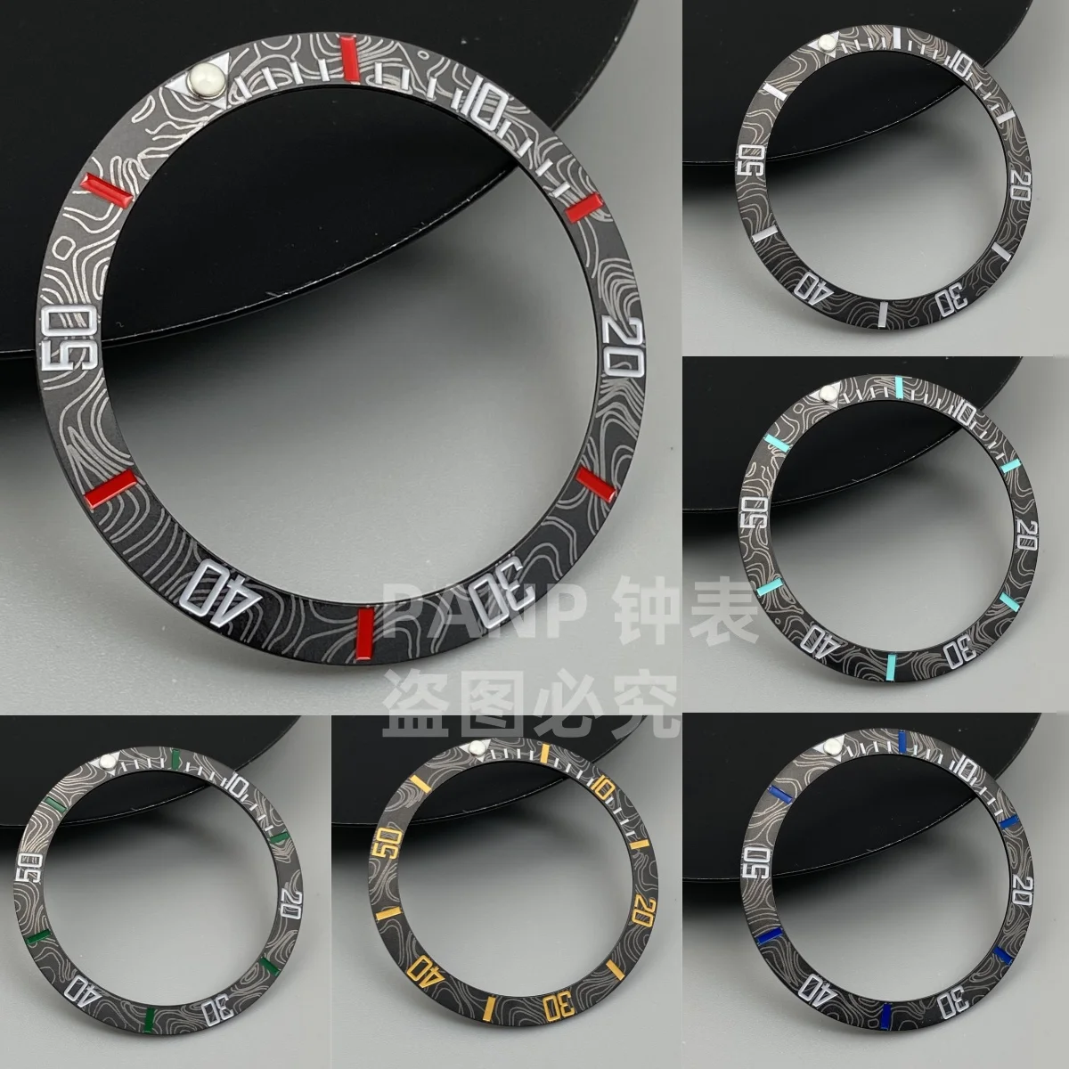 38 مللي متر ألياف الكربون منحني السيراميك الحافة إدراج يناسب GMT SKX007 SRPD الفرعية القطر الداخلي 30.5 مللي متر الساعات استبدال الحافة الدائري
