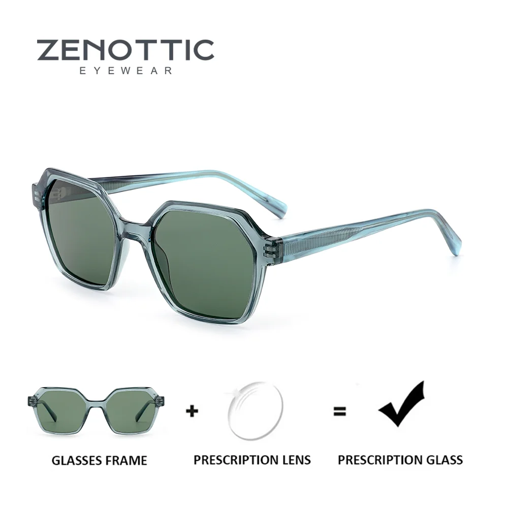 

ZENOTTIC модные многоугольные поляризационные солнцезащитные очки по рецепту для унисекс UV400 трендовые ацетатные оптические солнцезащитные очки для близорукости