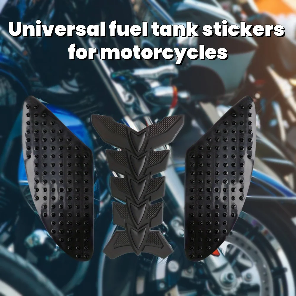 

3-piece set of universal motorcycle fuel tank protection sticker for Kawasaki, Honda, BMW, Toyota and other motorcycles rubber