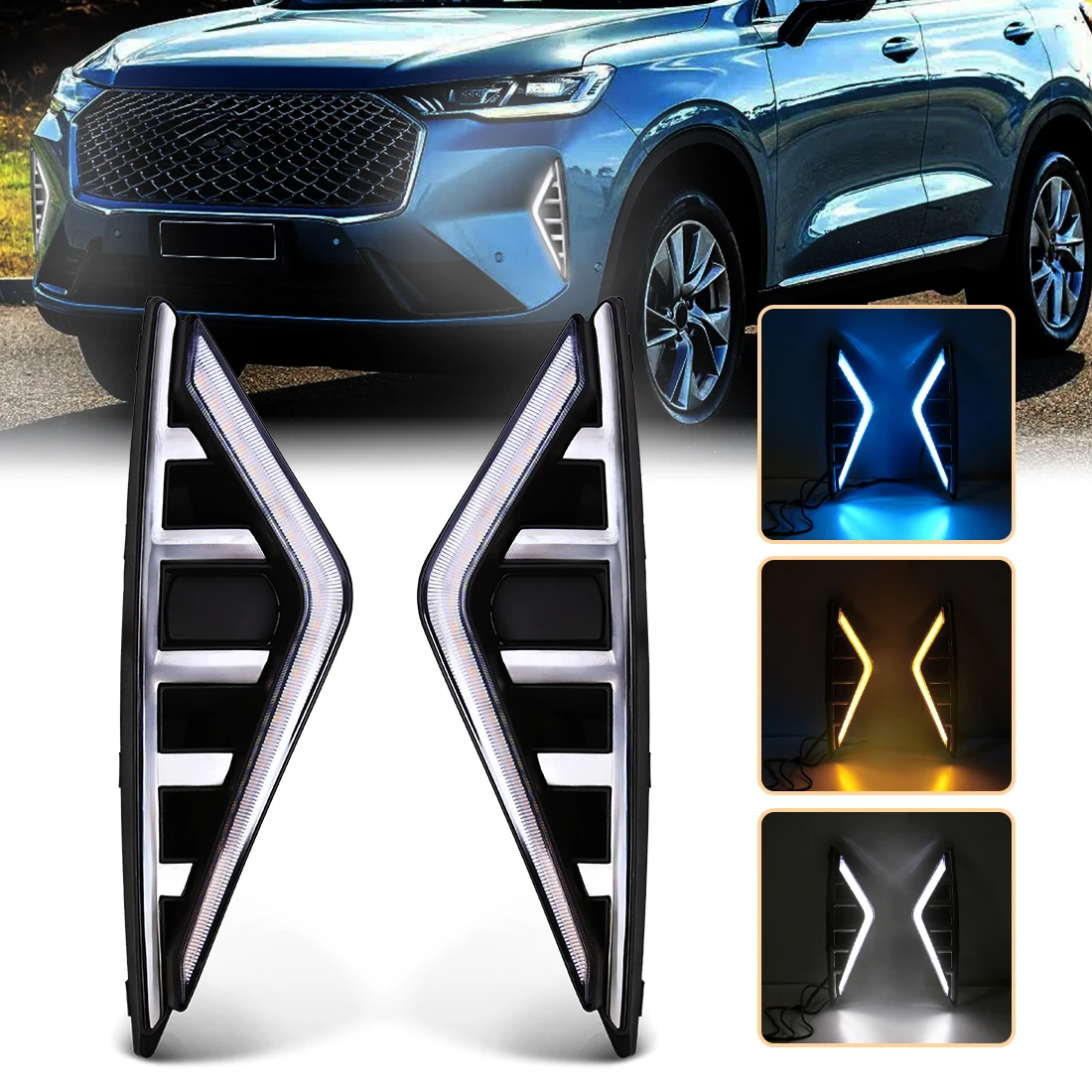 

LED Daytim Running Lights For Haval H6 Generation 3 2021 2022 DRL LED Car Driving Turn Signal Light DRL Car Accessories12V