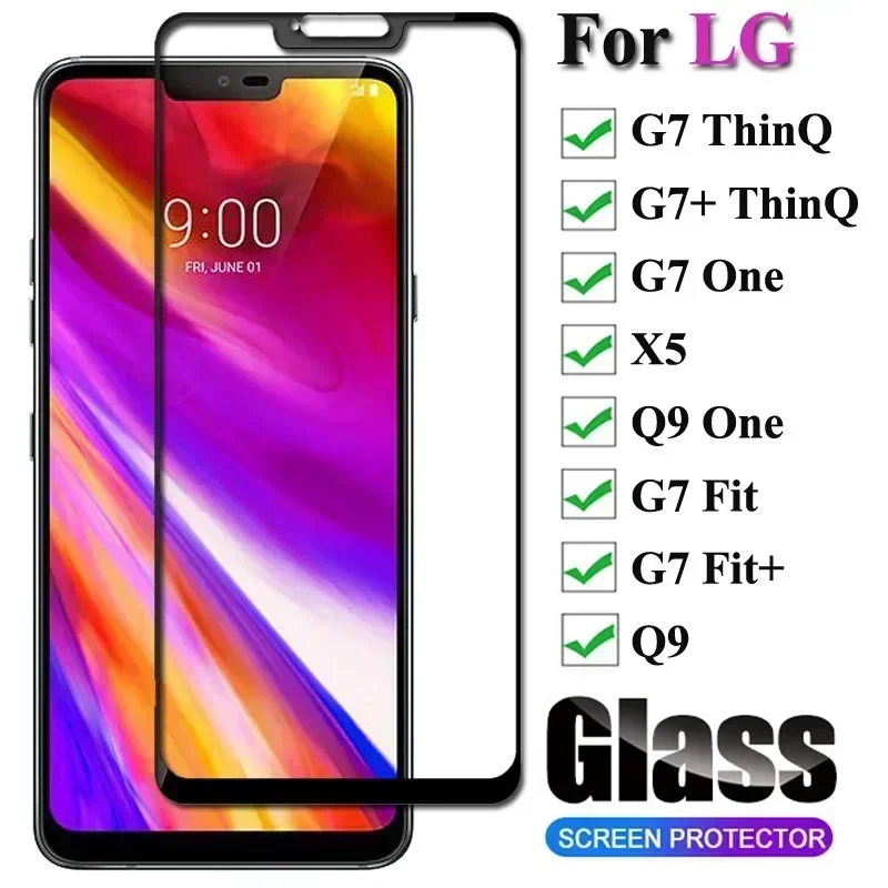 Premium Full Cover Tempered Glass For LG G7 ThinQ Screen Protector Protective Glass For LG G7 One Fit Plus Q9 Full Glue Glass