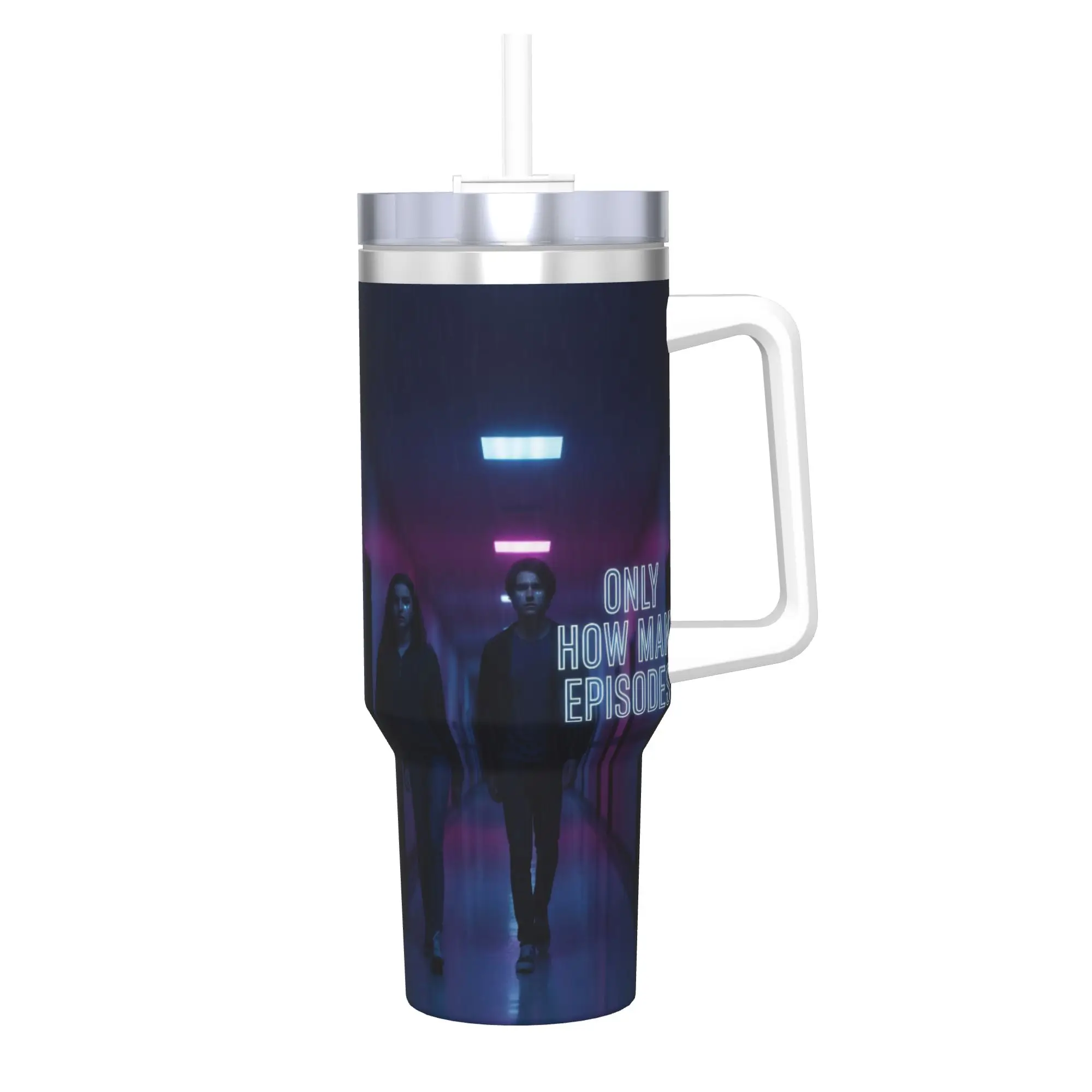Euphorias Saison 3 – Gobelet isotherme avec couvercle et pailles – Tasse thermique en acier inoxydable portable pour boissons chaudes et froides – 40 oz