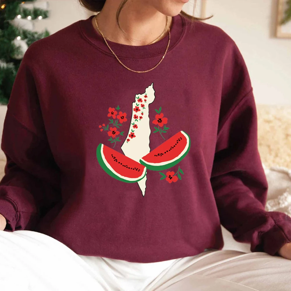 Esta não é uma camisola melancia para mulheres, capuzes gráficos engraçados, top de manga comprida, streetwear paz e amor