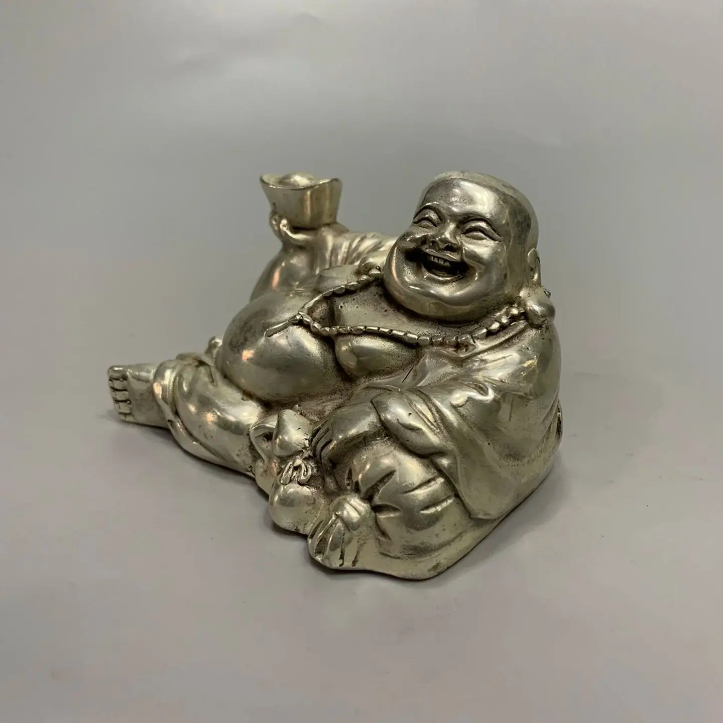 Chinese Elaboration,Cupronickel Engrave ,Good Luck“Maitreya Buddha ”,Metal Crafts,Home Decoration,Collect