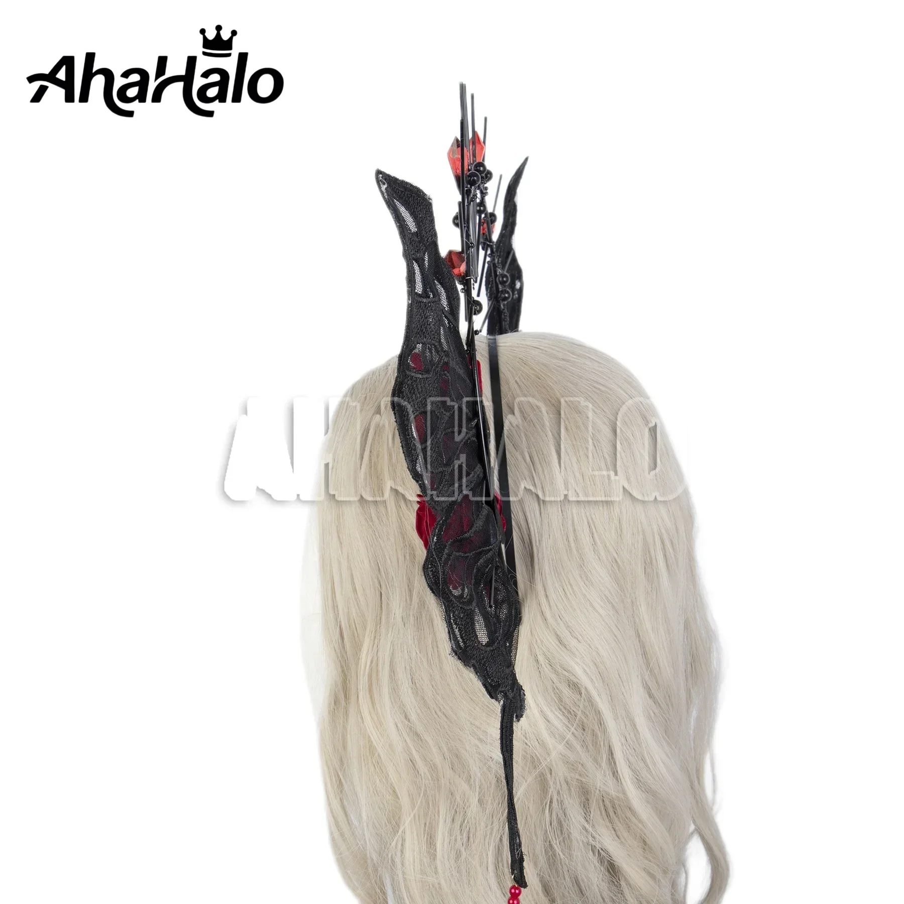 Gothic Lolita Halo Crown Headpiece Women Girls Black Mary Butterfly Angel Wings Headwear For Halloween Costumes